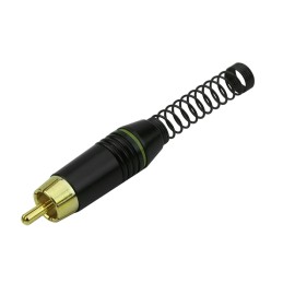 Plug RCA Negro  6mm Metal com Mola  Vermelho