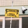 Placa De Advert�ncia Perigo Cerca El�trica Alum�nio