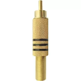 Plug RCA Macho 6/7mm Tarja Preta com Mola Ftg Genrico